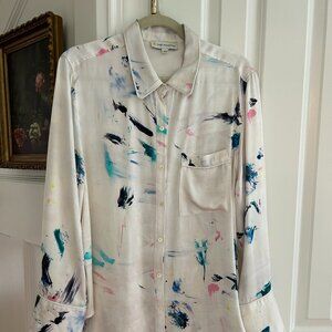 KERRI ROSENTHAL Satin Blouse Size L